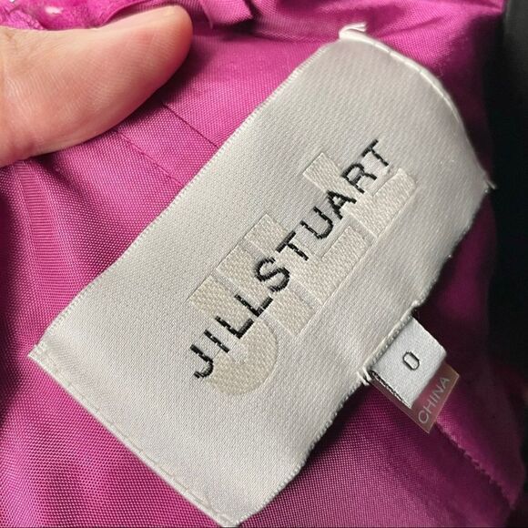 Jill Stuart Strapless Polkadot Purple and Pink Silk Party Dress Size 0 - Picture 9 of 10